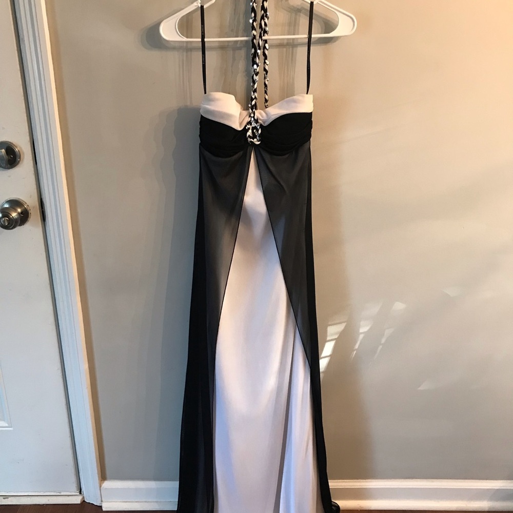 Black and white prom dress